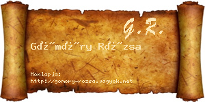 Gömöry Rózsa névjegykártya